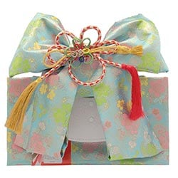 女の子結び帯 水色 桜波 大（7才向） 