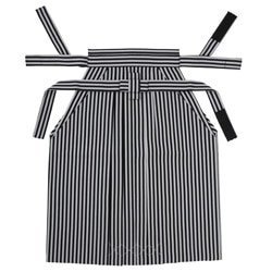 男の子簡易袴単品 白黒縞 角帯一体型 中国製