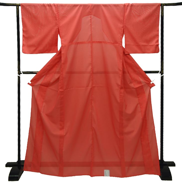 色無地 絽 サーモンピンク M寸