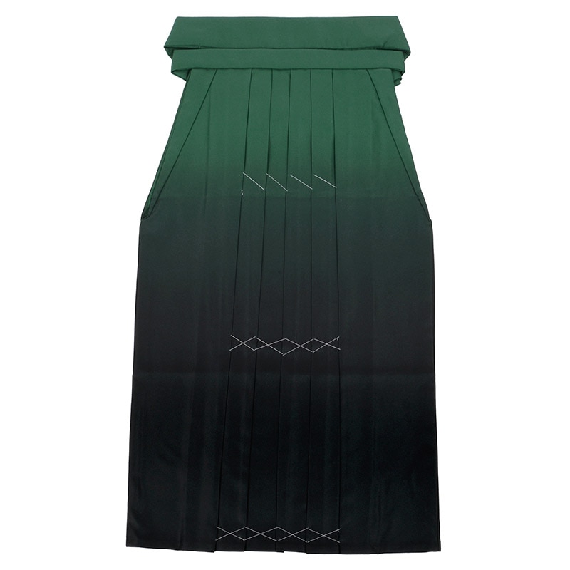 大人女子袴 緑黒ぼかし 無地 99cm 中国製