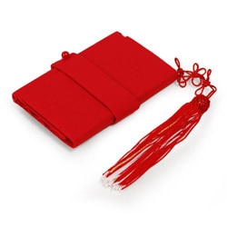 女の子簡易箱迫 赤無地 房付 中国製