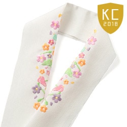 女の子刺繍半衿 小鳥と梅 白 10枚組 中国製