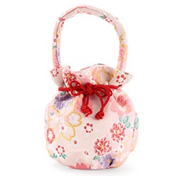 女の子巾着 一本手 薄ピンク大桜