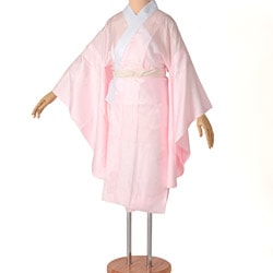 二尺袖用長襦袢 ピンク バチ衿 ショート丈 中国製