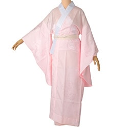 二尺袖用長襦袢 ピンク 広衿 裄178 中国製 大印