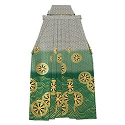 殿方袴 金襴 源氏車 緑