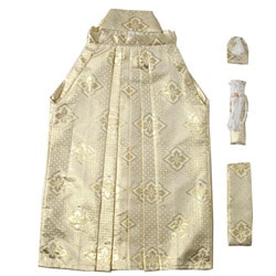 ジュニア男の子袴セット 白 金菱 難物 中国製