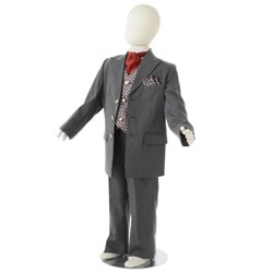 男の子礼服 グレー /ピンククロスベスト 110cm ベトナム製