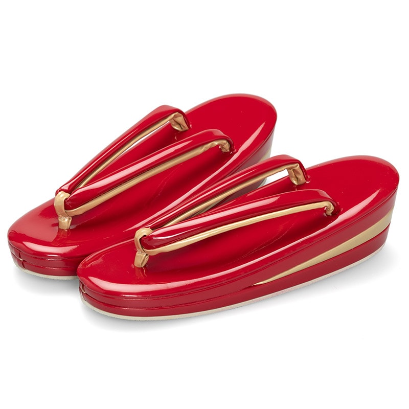 草履単品 赤/金 3段 中国製