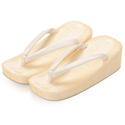 殿方草履 ビニール表 白鼻緒 国産 厚底 かかと高さ6.5cm