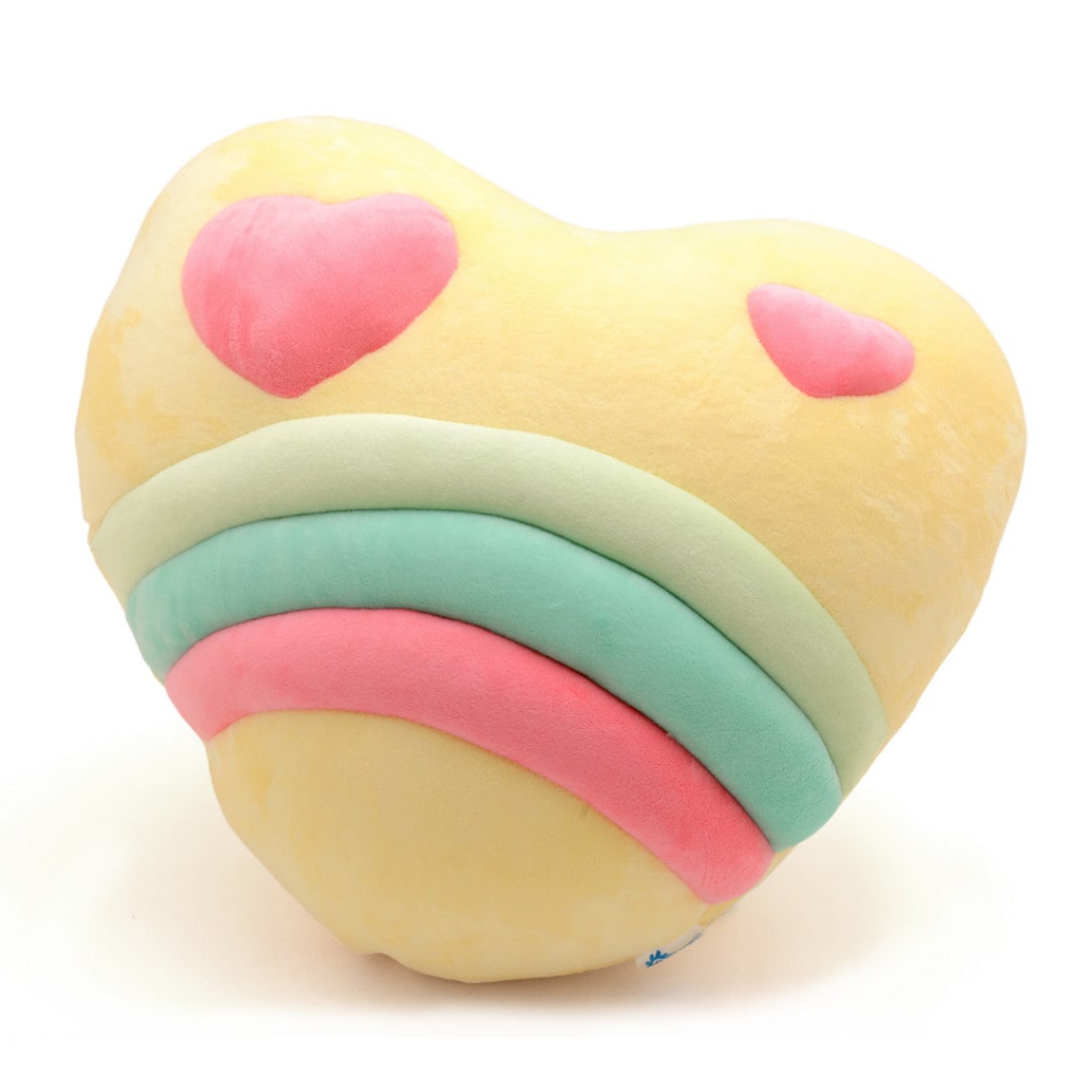 やわらかハートクッション 薄黄 中国製