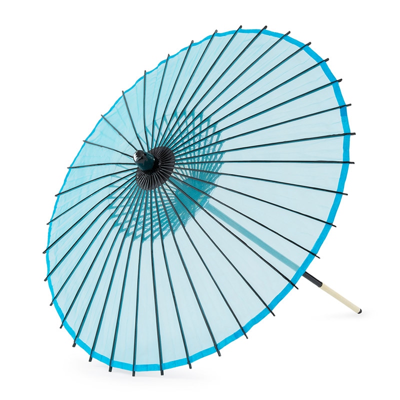 絹傘 水色 直径70×75cm 継ぎ手あり 中国製