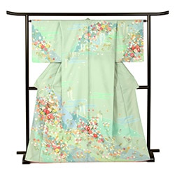 附下 ポリ 抹茶 御所車 裄180 中国製