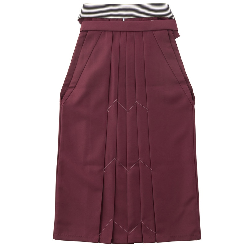 大人女子袴 エンジ/黒ストライプ 中国製