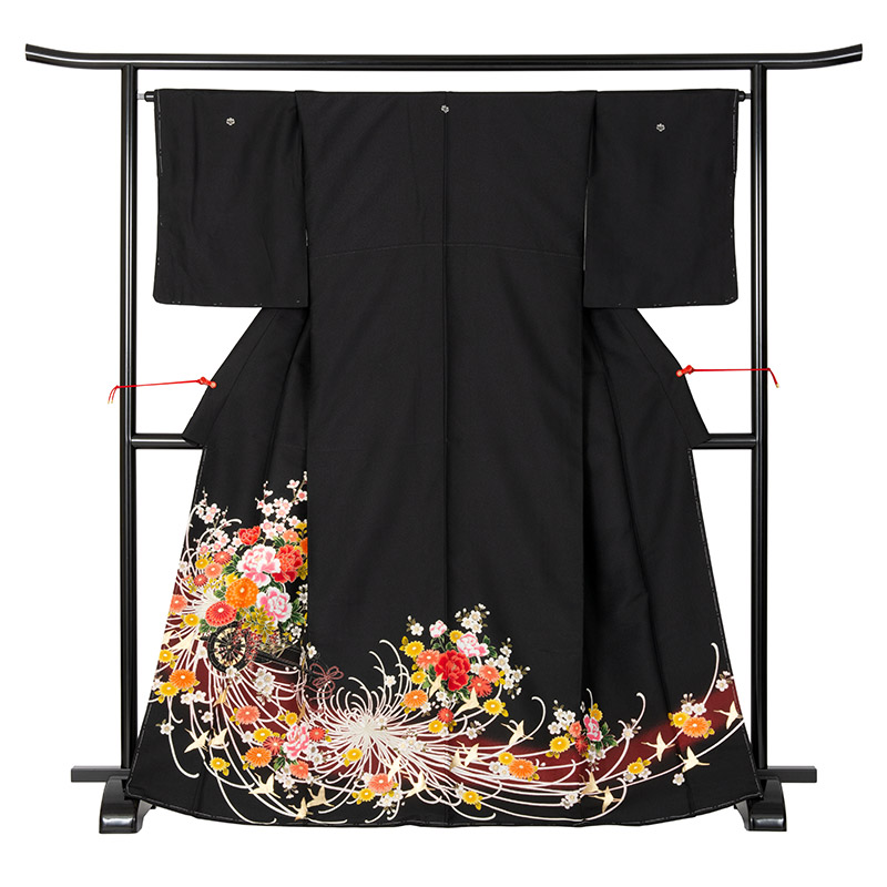 黒留袖 ポリ 花車 中国製
