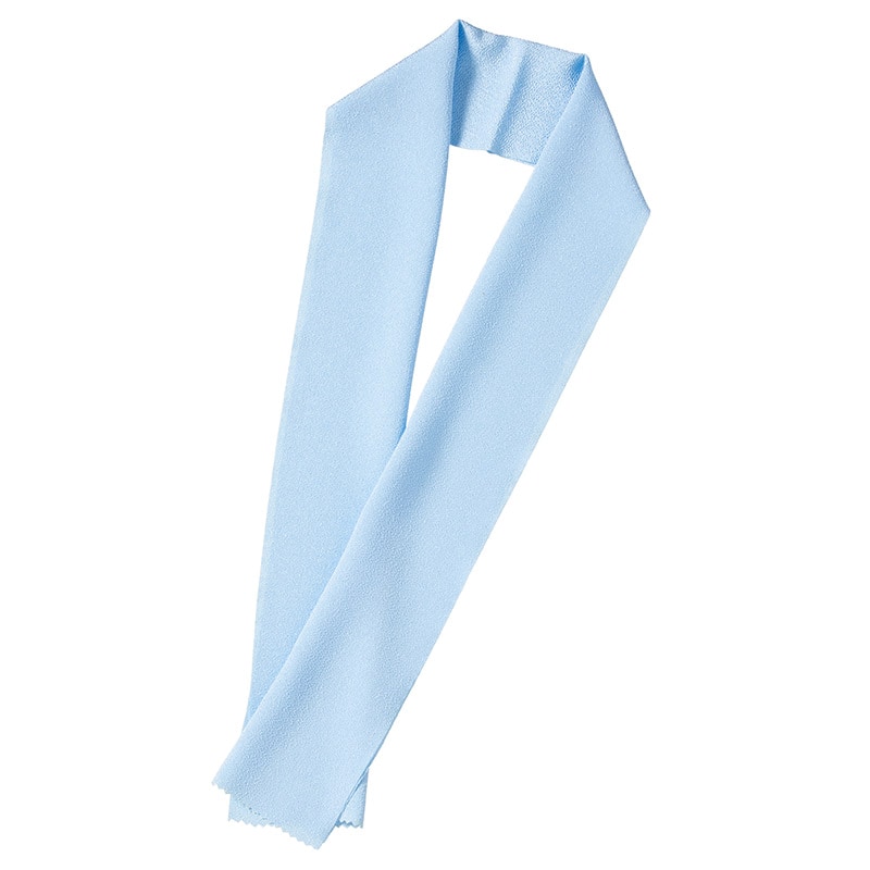 半衿 ポリ ちりめん 水色 無地