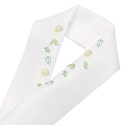 男の子 刺繍　半衿 ポリ 白 かぶと 難物 中国製