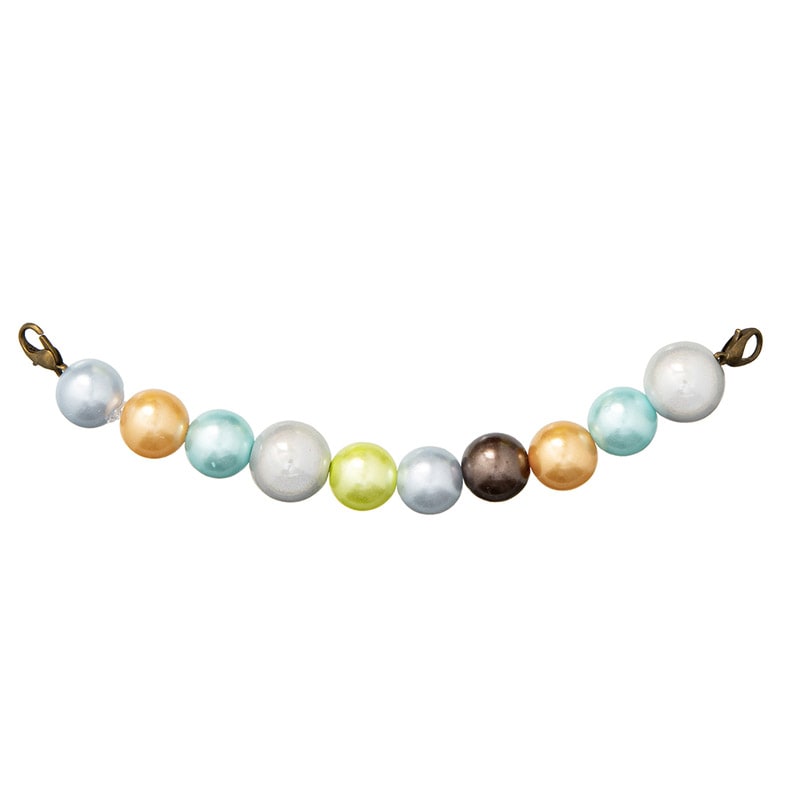 男の子ビーズ羽織紐 カラフル水色/黄  3-5才