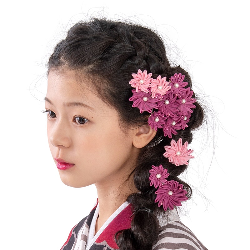 髪飾り ローズ ねじり小花