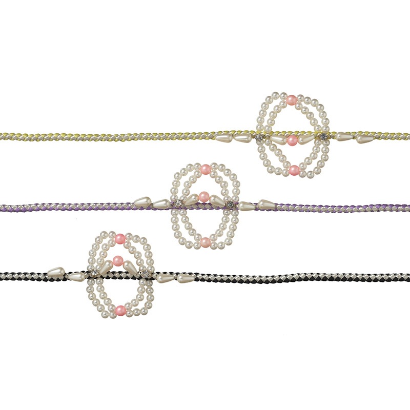 帯飾り紐 ポリ パール ダイヤ付 120cm 中国製