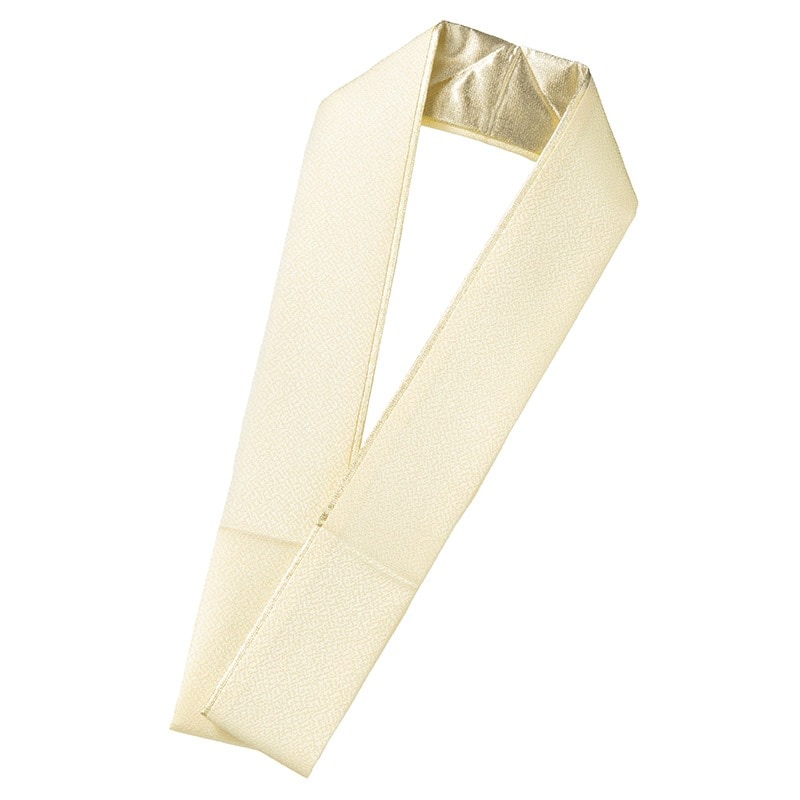 二重重ね衿 正絹 オフ白/金