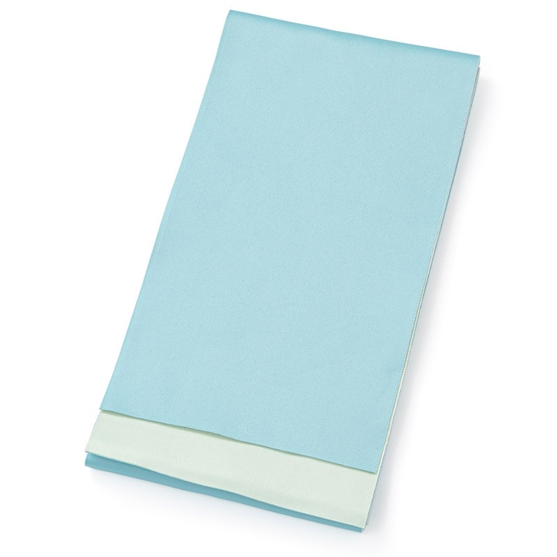 女子袴下帯 ポリ リバーシブル 水色/オフ白