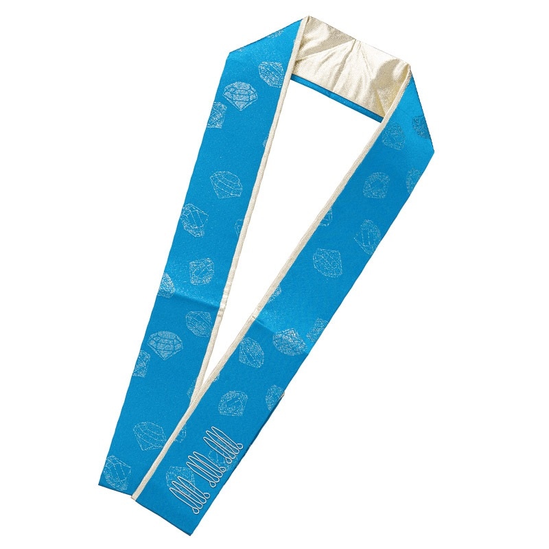 二重重ね衿 正絹 青/金