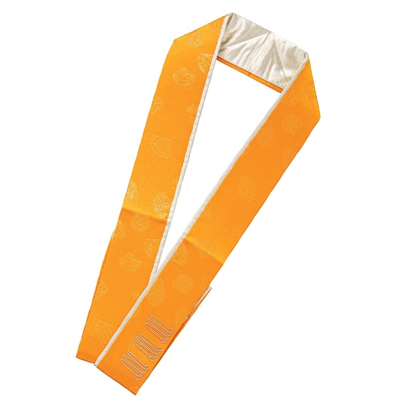 二重重ね衿 正絹 濃い黄/金