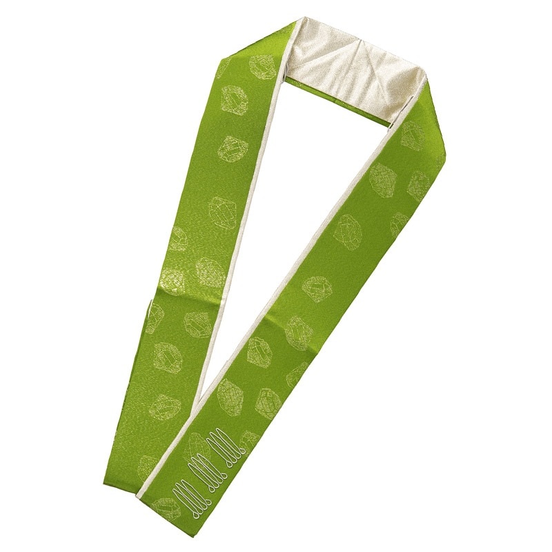 二重重ね衿 正絹 抹茶/金