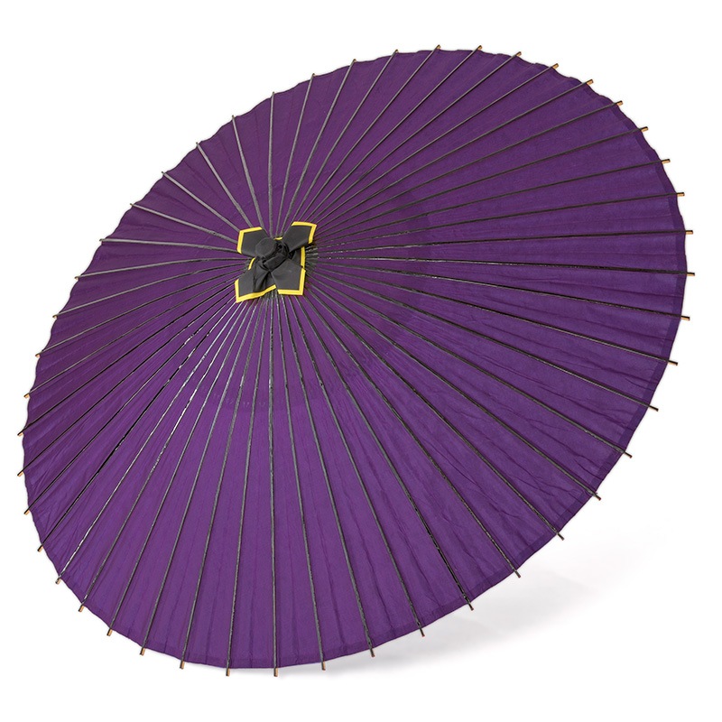 紫×白 和傘 番傘 ／ bangasa wagasa 須ヶ助 ／袋・箱付 美品 紙傘 本紫