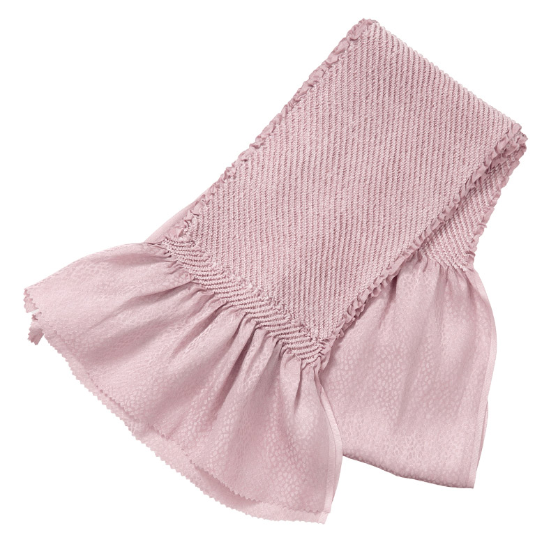 帯揚 正絹 中抜絞り くすみピンク