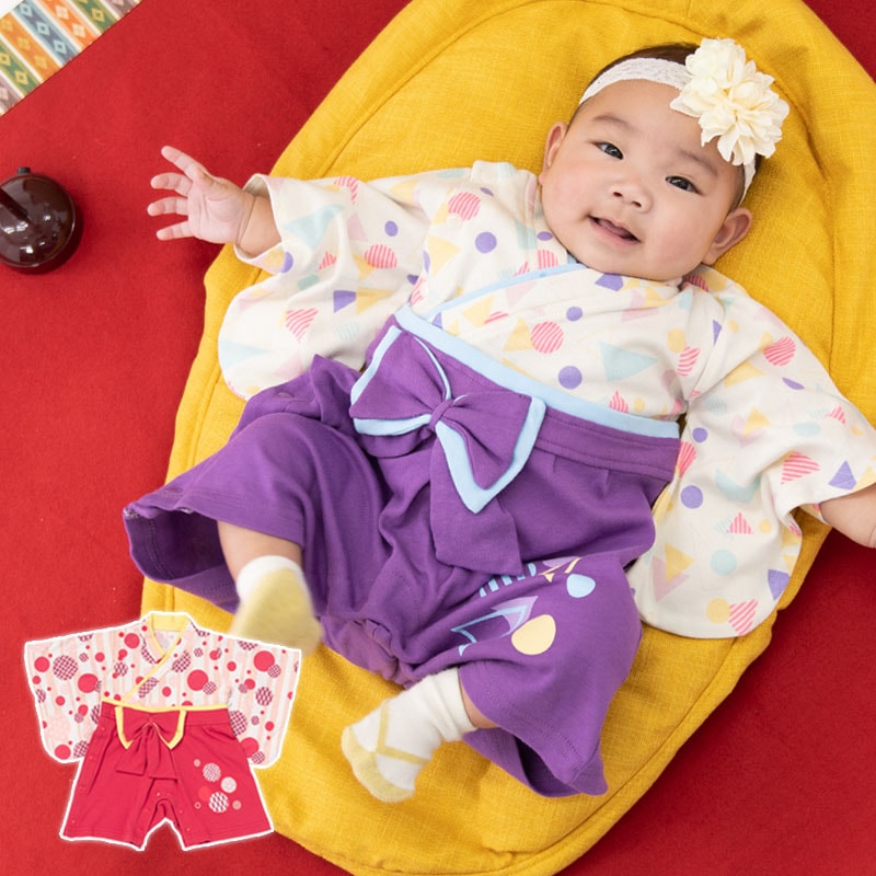 女の子着物袴ロンパース 難物 中国製