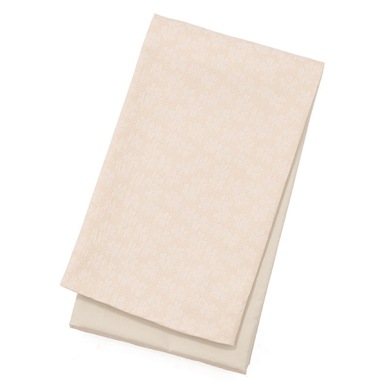 袋帯 ポリエステル 全通 薄ピンク 花 芯なし 