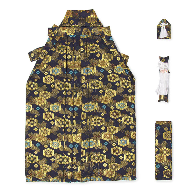 男の子袴セット 紺 亀甲金花紋 難物 中国製