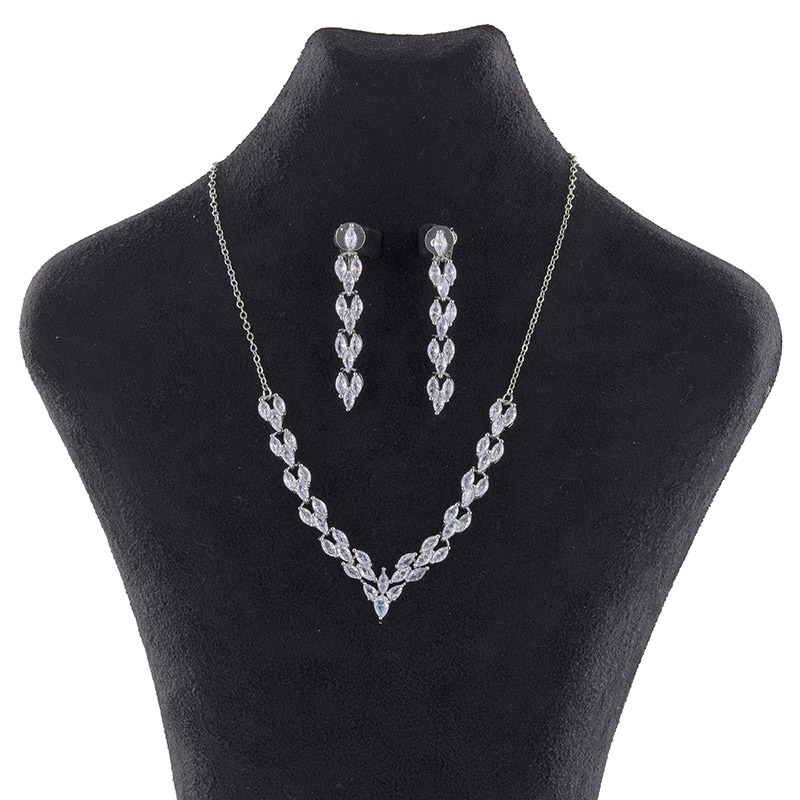 女の子ネックレス・イヤリングセット リーフ 中国製