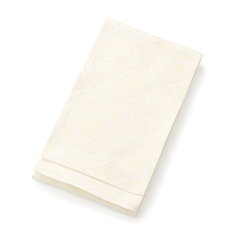 女子袴下帯 七宝 オフ白