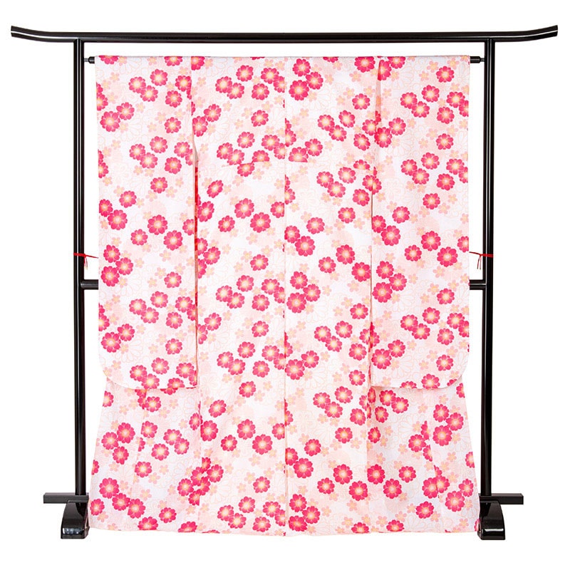 振袖 ポリ 白 桜づくし 裄180 袖丈300 中国製