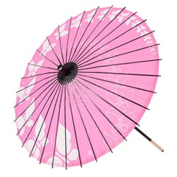 紙傘 ピンク 蝶々 直径78×80cm 継ぎ手あり 難物 中国製