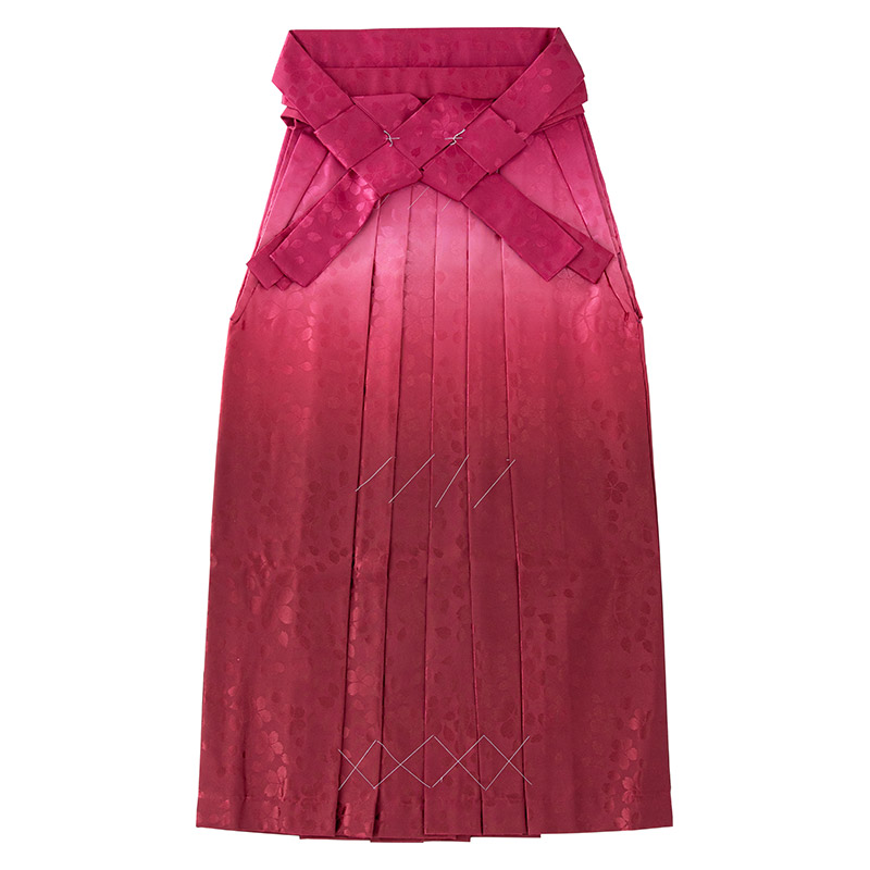 大人女子袴 ピンク赤ぼかし 91cm 中国製