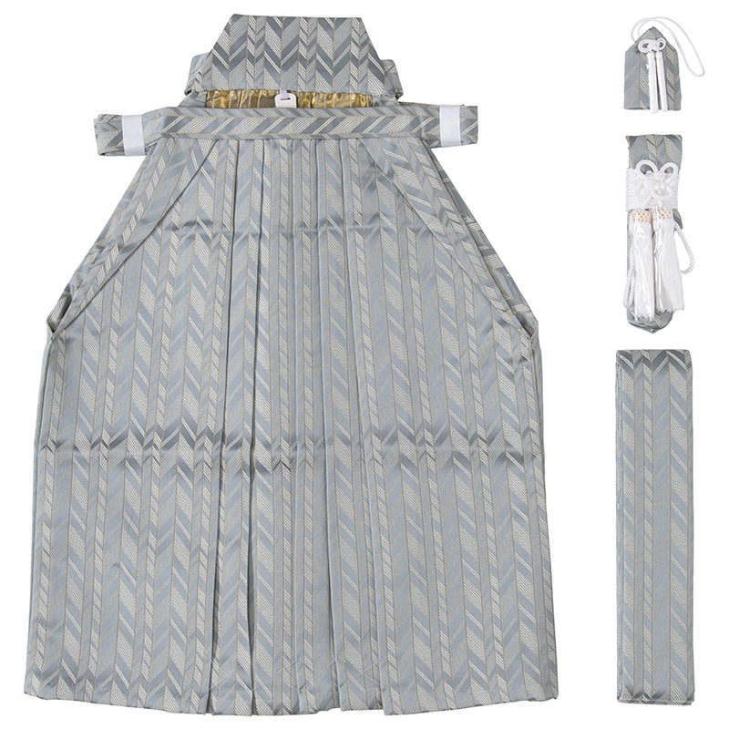 男の子袴セット ブルーグレー矢絣 中国製