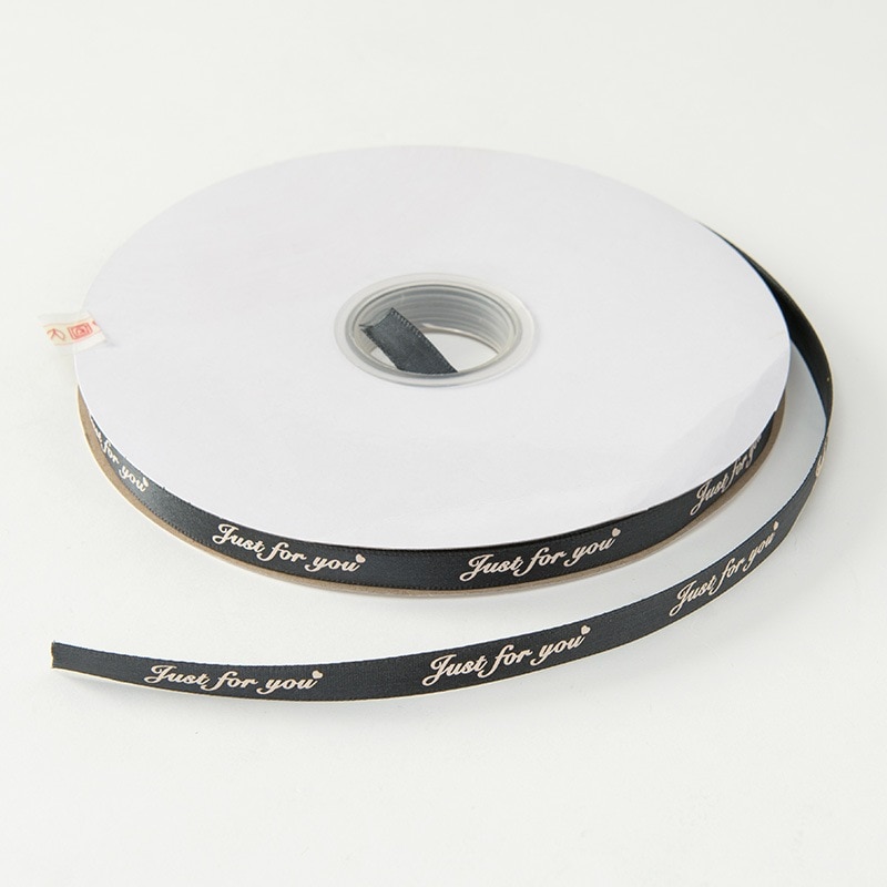 手芸材料 ロゴテープリボン 黒 中国製