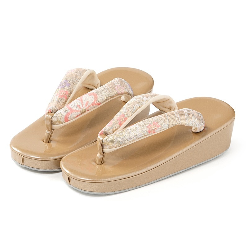 女の子草履単品 金 佐賀錦 中国製