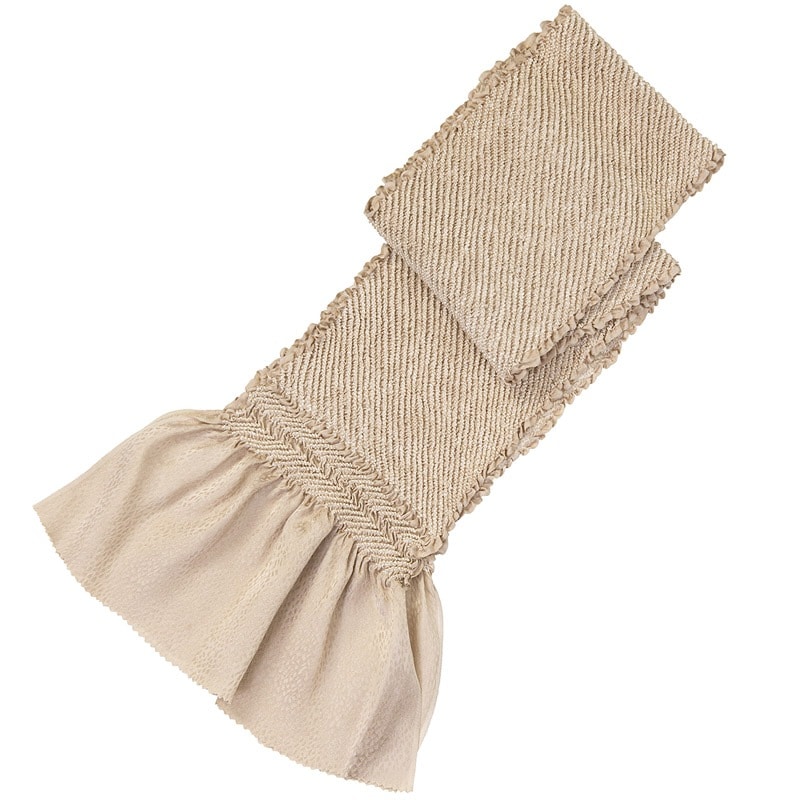 帯揚 正絹 総絞り 普通幅 ベージュ