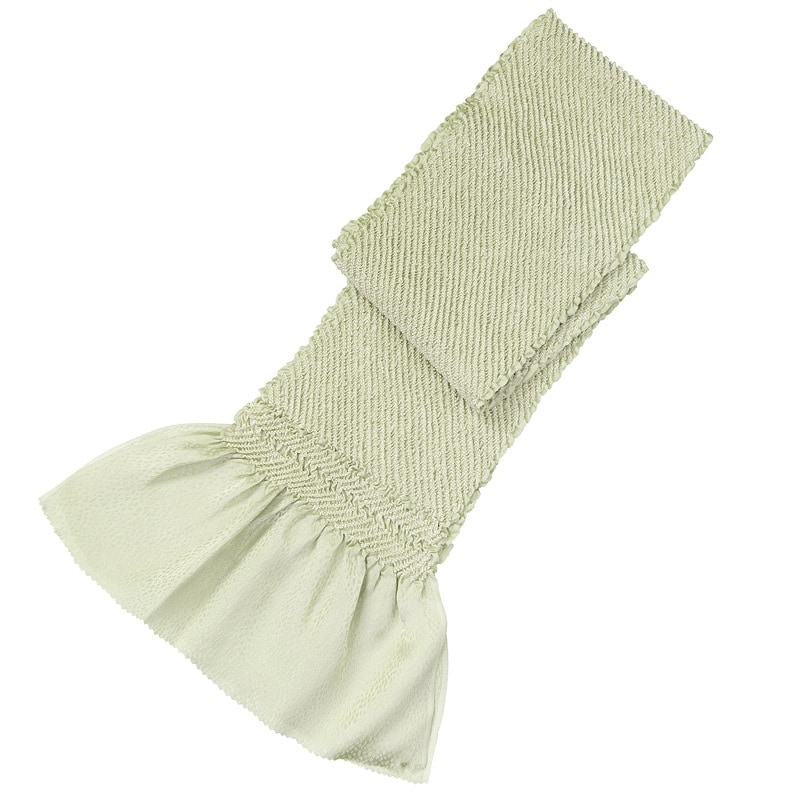 帯揚 正絹 総絞り 普通幅 薄抹茶