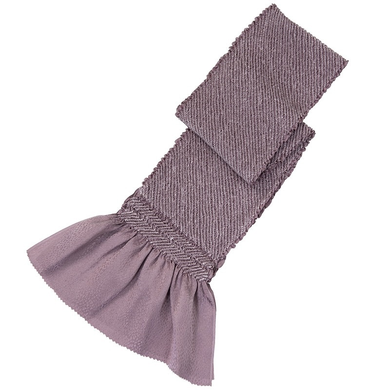 帯揚 正絹 総絞り 普通幅 灰紫