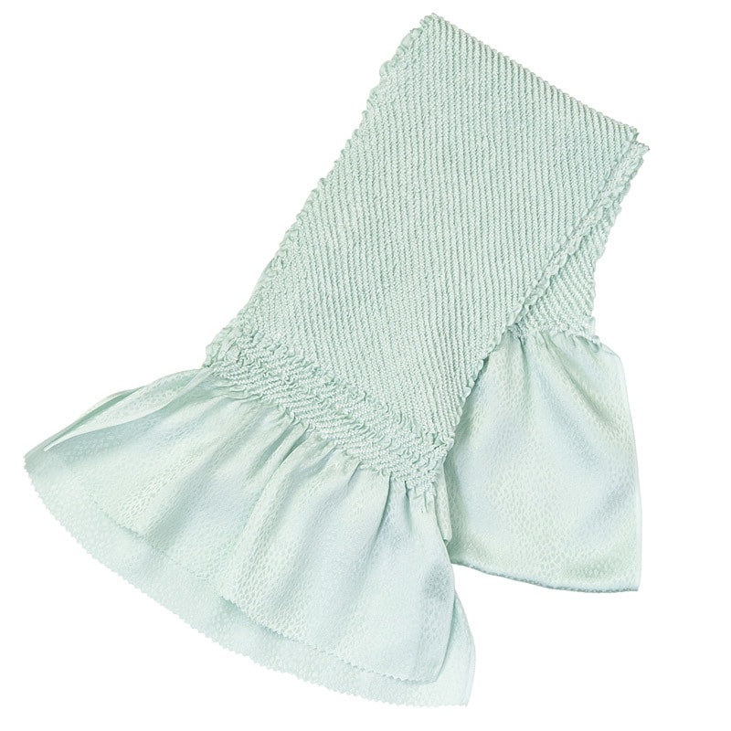 帯揚 正絹 中抜絞り 薄水色