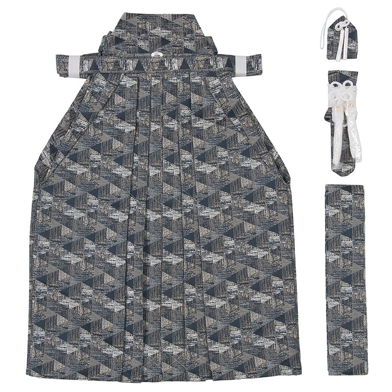 男の子袴セット 紺 三角絣柄 中国製