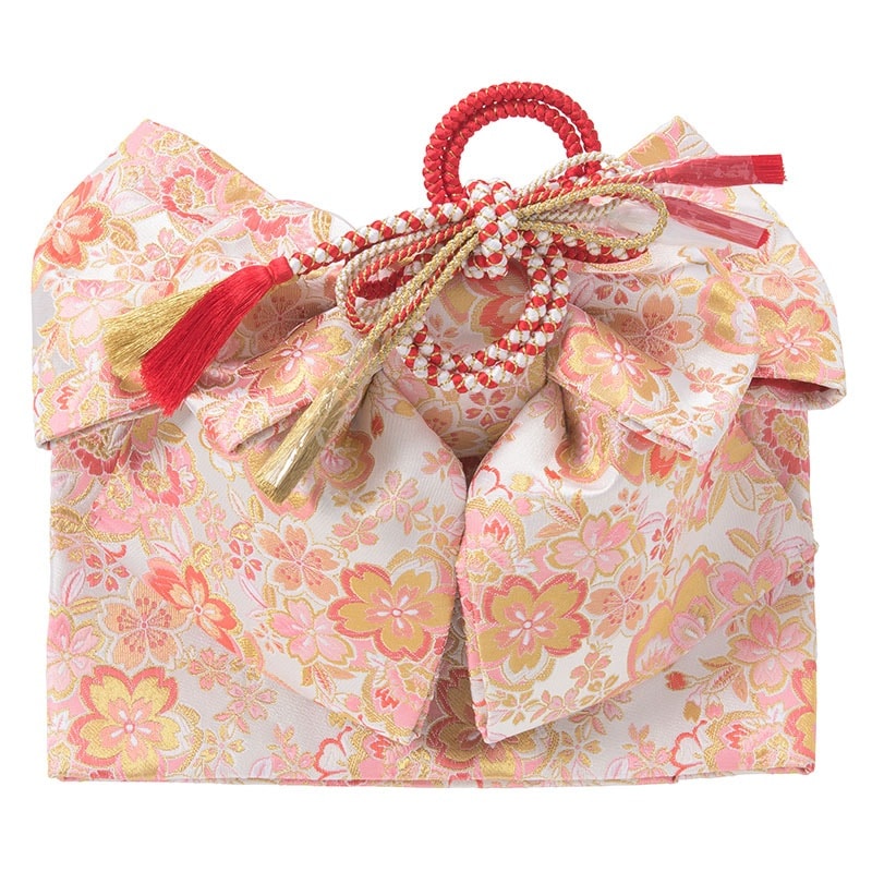 女の子結び帯 白 桜 大（7才向）