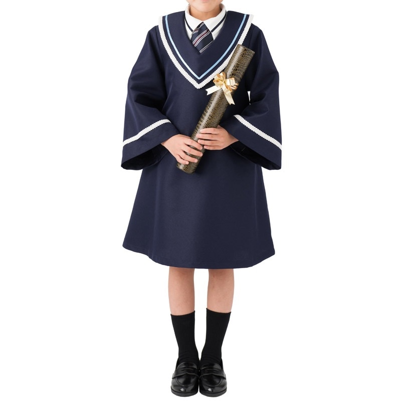 卒園式用ガウン 紺 6才 M寸 (角帽なし) 中国製