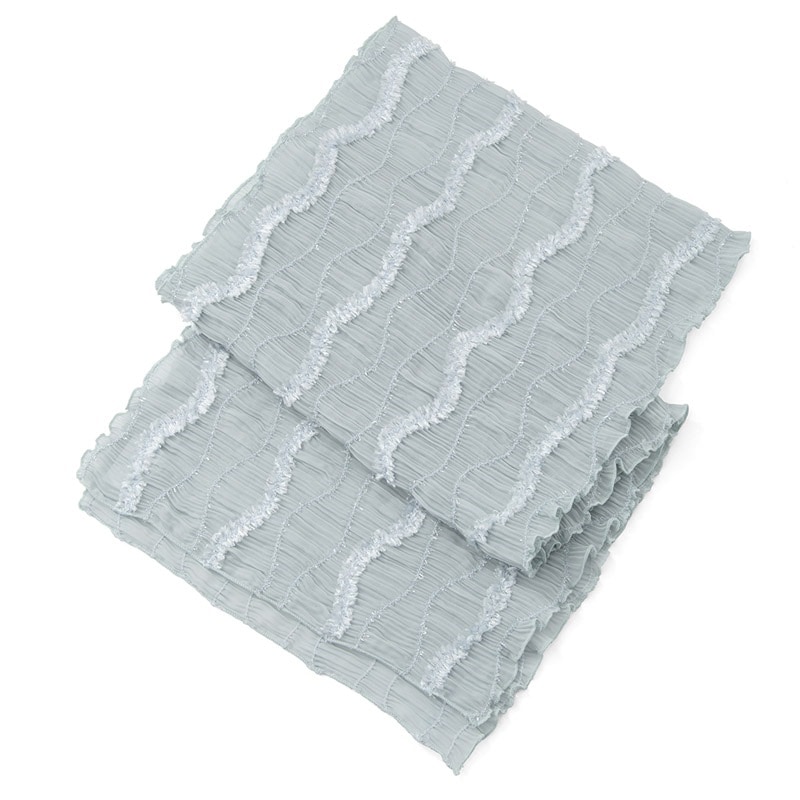 変わり帯揚 ポリ シャーリング ブルーグレー